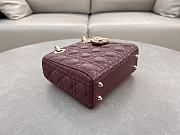 Dior Small Lady Bag Red Wine 20cm - 5