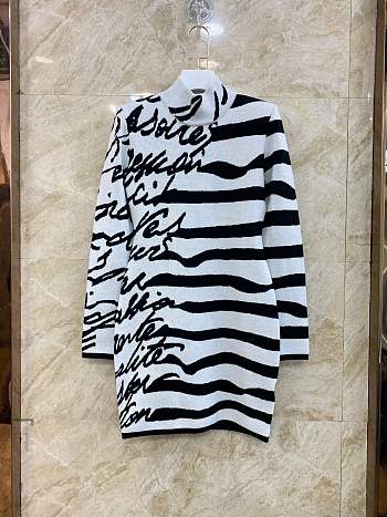 Balmain Striped Love Letter Jacquard Knit Dress