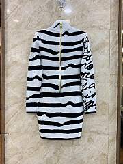 Balmain Striped Love Letter Jacquard Knit Dress - 2