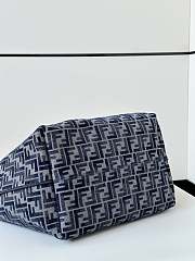 Fendi Large Roll Dark Blue FF Chenille Tote 35x32x19.5cm - 2