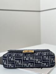 Fendi Baguette Dark Blue FF Bag 27x6x15cm - 5