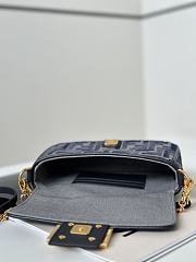 Fendi Mini Baguette Dark Blue FF Bag 20x5x13cm - 6