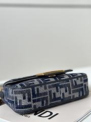 Fendi Mini Baguette Dark Blue FF Bag 20x5x13cm - 4