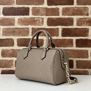 Gucci GG Emblem Small Top Handle Bag Taupe 25.5x16x14cm - 3