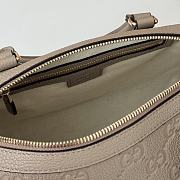 Gucci GG Emblem Small Top Handle Bag Taupe 25.5x16x14cm - 4