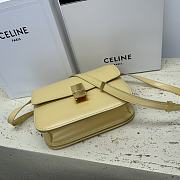 Celine Calfskin Box Crossbody Bag Light Yellow 24x7x18cm - 6