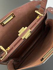 Fendi Peekaboo Soft Medium Red Wine Leather Bag 33x10x25.5cm - 4