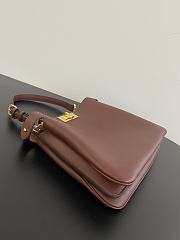 Fendi Peekaboo Soft Medium Red Wine Leather Bag 33x10x25.5cm - 3