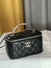Chanel Vanity Top Handle Lambskin Black 17cm - 4