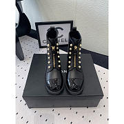Chanel Calfskin With Pearl Boots Black - 2