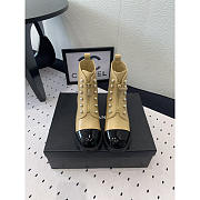 Chanel Calfskin With Pearl Boots Beige - 3