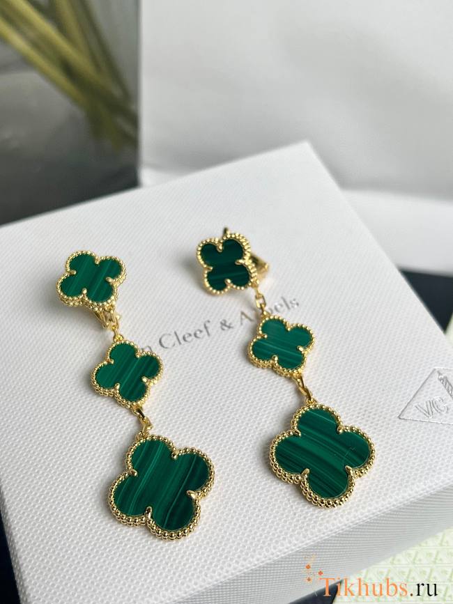 Van Cleef VCA Green Earrings  - 1