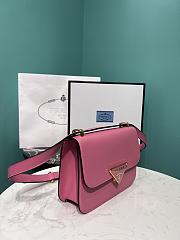 Prada Emblème Leather Bag Pink 21x18x6cm - 3