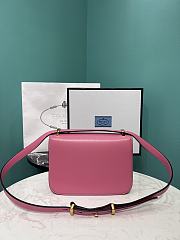 Prada Emblème Leather Bag Pink 21x18x6cm - 4