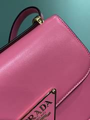 Prada Emblème Leather Bag Pink 21x18x6cm - 5