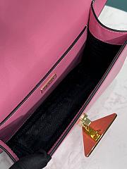 Prada Emblème Leather Bag Pink 21x18x6cm - 6