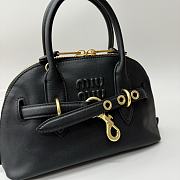 Miu Miu Aventure Top Handle Bag Black Leather 28x16.5x10cm - 2