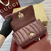Gucci Milano Mini Top Handle Bag Red Wine 21x12.5x4.5cm - 4