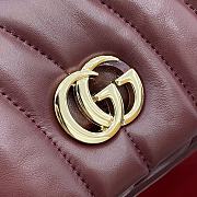 Gucci Milano Mini Top Handle Bag Red Wine 21x12.5x4.5cm - 2