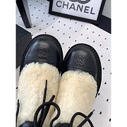 Chanel Leather With Fur Short Boots Black - 4
