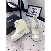 Chanel Leather With Fur Short Boots White - 2