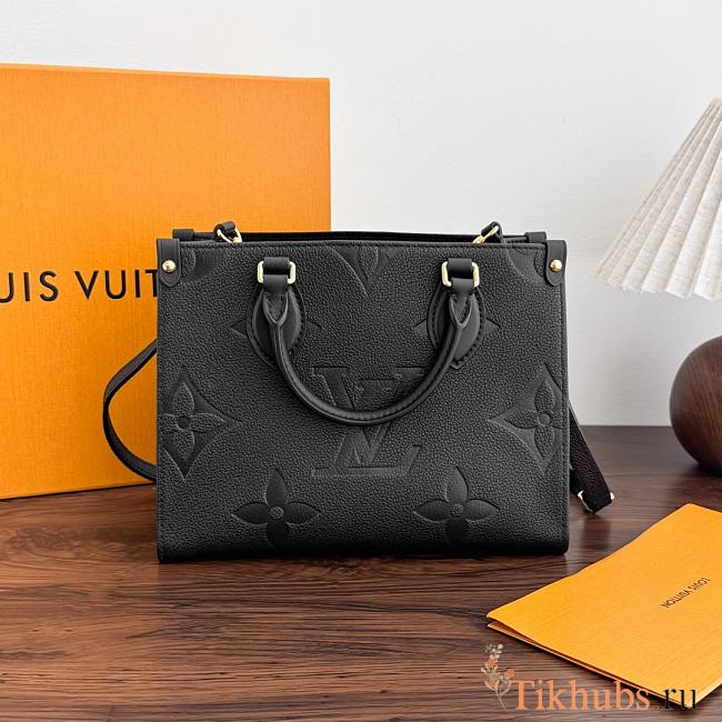 LV-ONTHEGO Small Shopping Bag Black M45653 Size 25x19x11.5 cm - 1