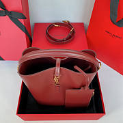 YSL LE 37 Shiny Leather Red Gold 20x25x16cm - 4