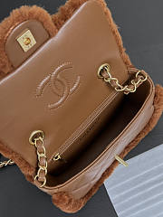 Chanel Mini Flap bag Fleece Gold Brown 18x12x6cm - 2