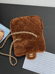 Chanel Mini Flap bag Fleece Gold Brown 18x12x6cm - 5