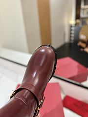 Valentino Vlogo Signature Calfskin Red Wine Ankle Boots - 4