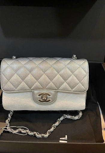 Chanel Flap Bag Silver color 20cm