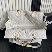 Chanel Shopping Bag Lambskin Gold White 34x36x12cm - 3