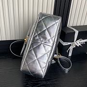 Chanel Shopping Bag Lambskin Gold Silver 34x36x12cm - 5