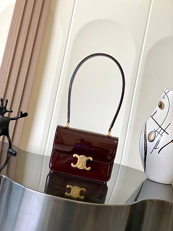 Celine Teen Garance Bag Patent Wine Calfskin 18.5x13.5x7cmm