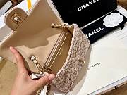 Chanel Flap Bag Beige Tweed Gold 20cm - 6