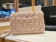 Chanel Flap Bag Beige Tweed Gold 20cm - 5