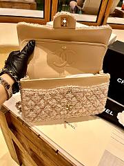 Chanel Flap Bag Beige Tweed Gold 25cm - 6