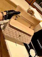 Chanel Flap Bag Beige Tweed Gold 25cm - 5