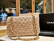 Chanel Flap Bag Beige Tweed Gold 25cm - 3