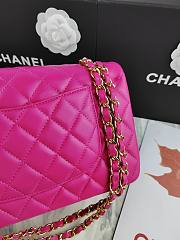 Chanel Flap Bag Fuchsia Pink Lambskin Gold 25cm - 2
