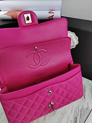 Chanel Flap Bag Fuchsia Pink Lambskin Silver 25cm - 3
