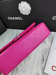 Chanel Flap Bag Fuchsia Pink Lambskin Silver 25cm - 2