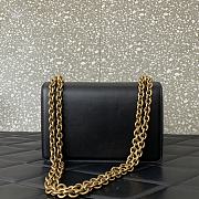 Valentino Garavani Leather Vain Black Shoulder Bag 24x16x8cm - 3