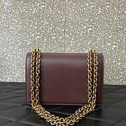 Valentino Garavani Leather Vain Red Wine Shoulder Bag 24x16x8cm - 4