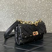 Valentino Garavani Rockstud Spike Nappa Bag Black 23x17x7cm - 3