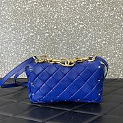 Valentino Garavani Rockstud Spike Nappa Bag Blue 23x17x7cm - 5