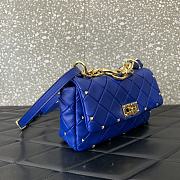 Valentino Garavani Rockstud Spike Nappa Bag Blue 23x17x7cm - 6