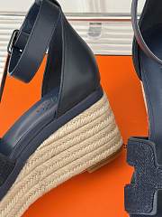 Hermes Elda Espadrille Sandal Blue Denim  - 5