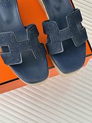 Hermes Elda Espadrille Sandal Blue Denim  - 4
