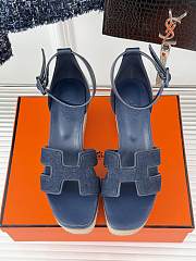Hermes Elda Espadrille Sandal Blue Denim  - 3